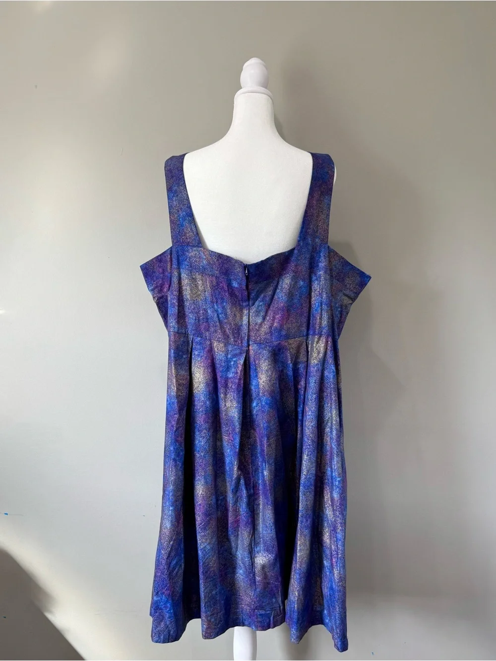 ModCloth Bea & Dot Blue and Purple Firework Galaxy Sleeveless Dress - Picture 3 of 5